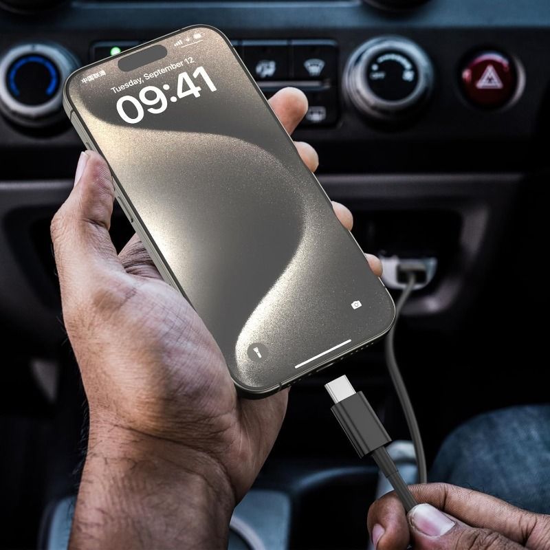 Car Carplay Cable For IPhone 16/15,iPhone 16/15 Plus, IPhone 16/15Pro , IPhone16/15Pro Max ,USB A To USB C For Carplay USB C Cord,iPad Usb C Cable 10th, IPad Air Car Charger Cable Cord 3FT (White)_voghion.com