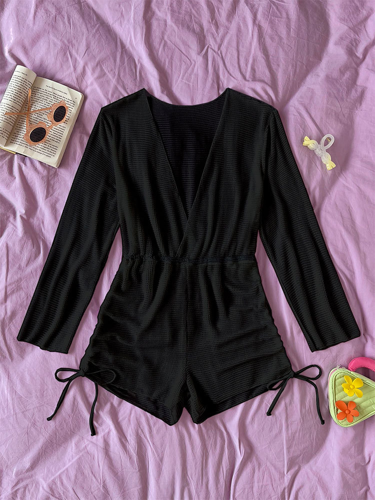 costume da bagno intero sexy da donna con protezione solare da spiaggia, costume da bagno con coulisse_voghion.com