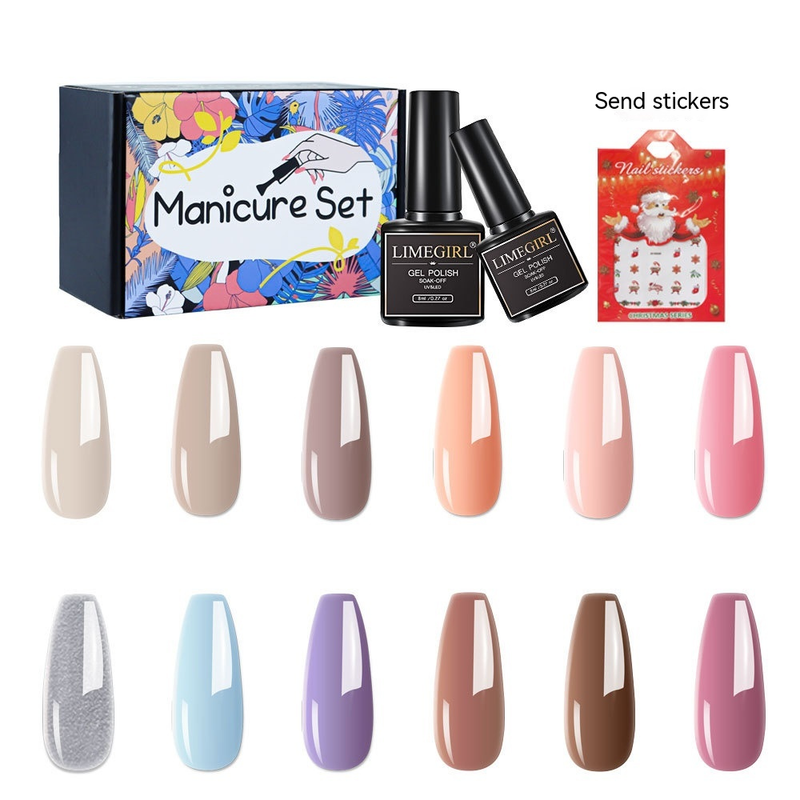 Set di nail art 12/6 di vendita calda di Natale, set di colla antitraboccamento con olio per armature_voghion.com