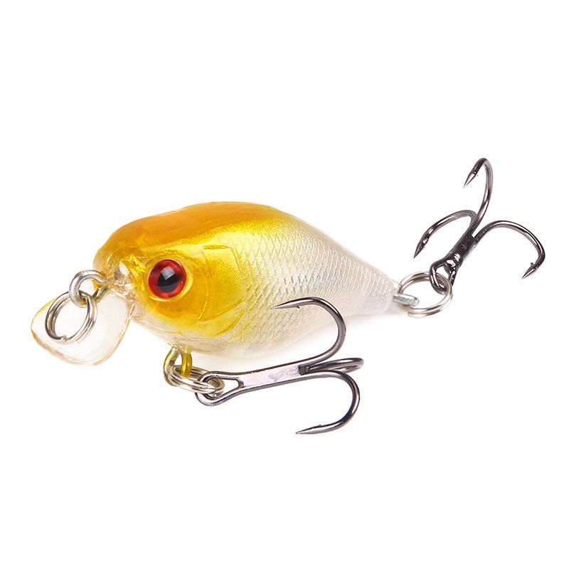 Lure Bait Rock Fat Man 4cm/4,6g Sort Tre Kroge Plastic Simulering Fiskeagn Hard Bait Bait Fiskeudstyr_voghion.com