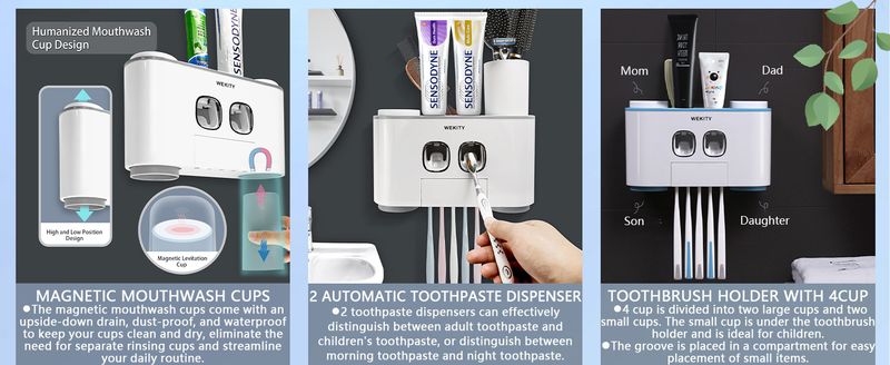 WEKITY Pro 5-Slot Wall Holder - Multifunctional Bathroom Organizer_voghion.com