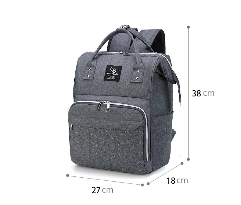 Mom Wraps Ash Stroller Hanging Bag Mother Large Capacity Diaper Backpacks With Wrap Pad Comfortable Baby Breastfeeding_voghion.com