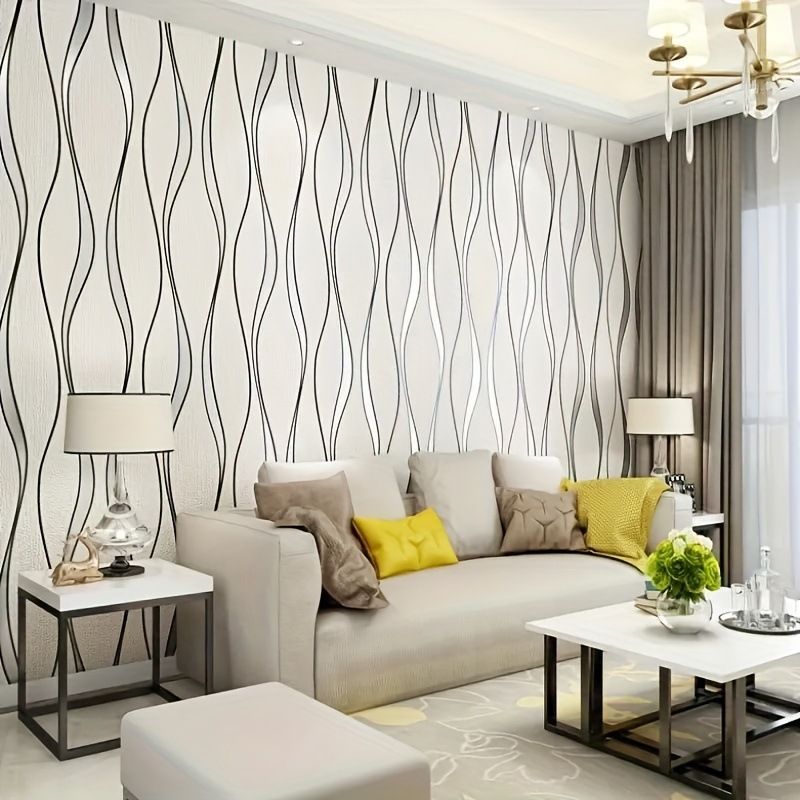3D Striped Self-Adhesive Wallpaper Three-Dimensional Geometric Pattern DIY Waterproof Removable Stickers Bedroom Living_voghion.com