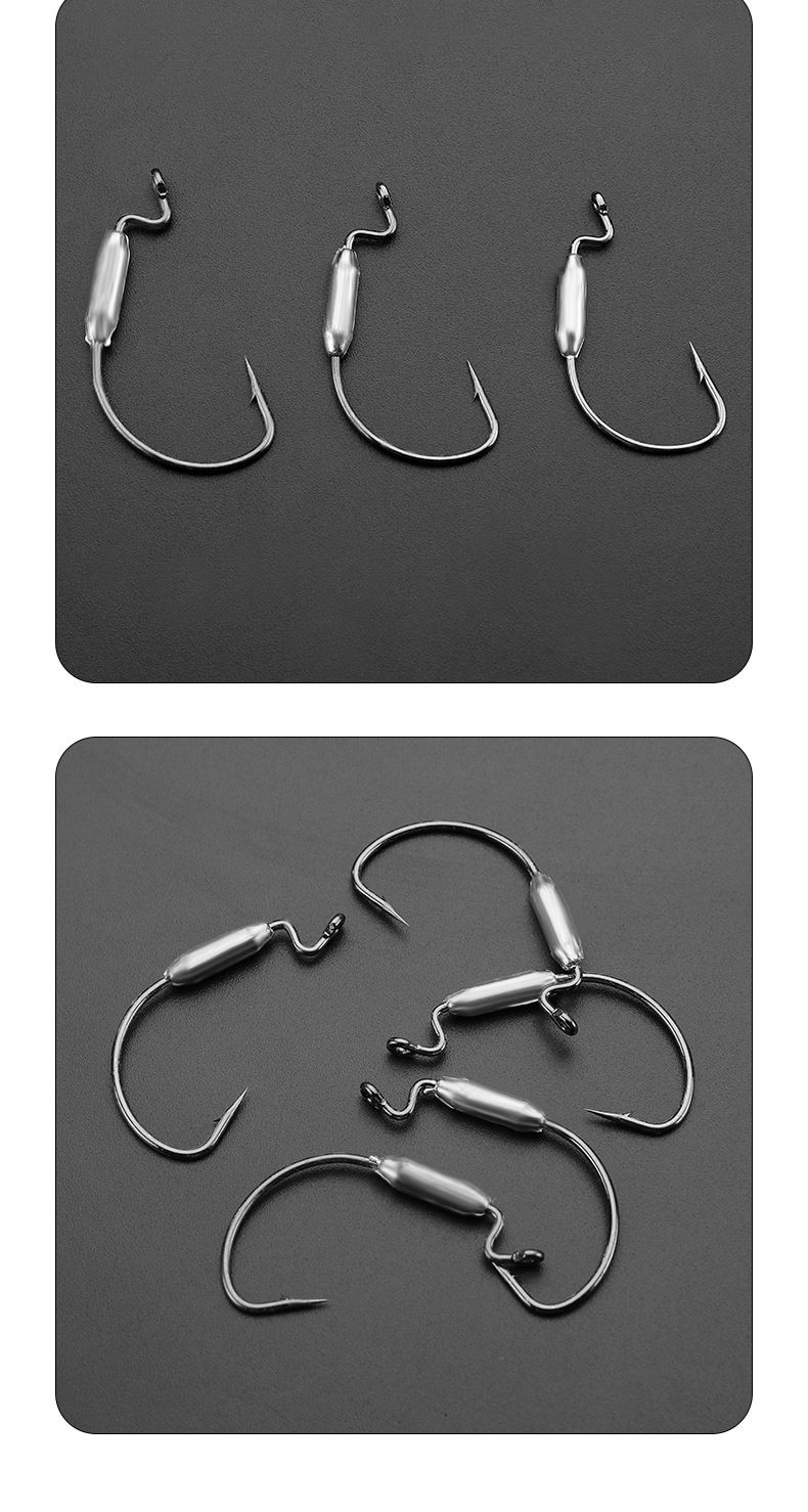7316 Crank With Lure Anti-Hook Soft Bait Lead Head Texas Set Fish Hook Freshwater Saltwater Fishing_voghion.com
