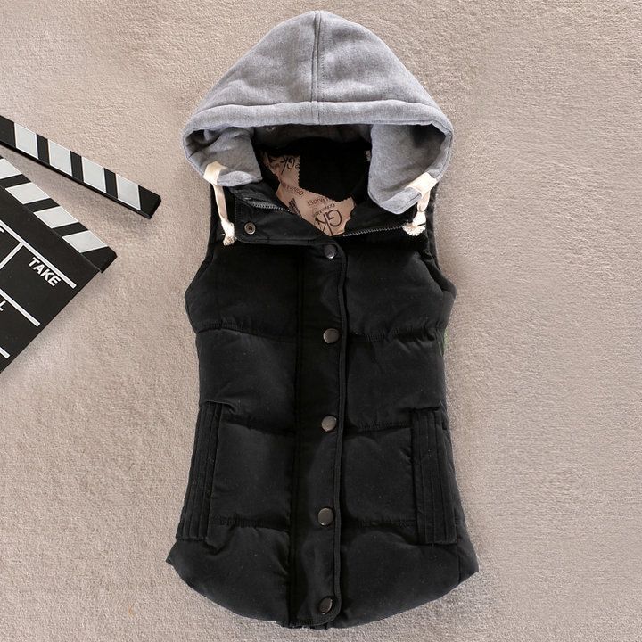 Gilet invernale da donna in cotone corto e caldo_voghion.com