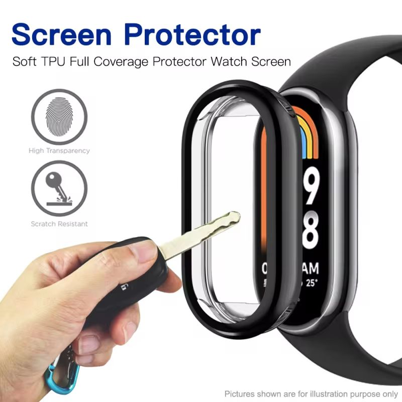 Funda para Mi Band 8, accesorios para Mi Band 8, protector de pantalla integral para reloj inteligente Xiaomi Mi Band 8_voghion.com