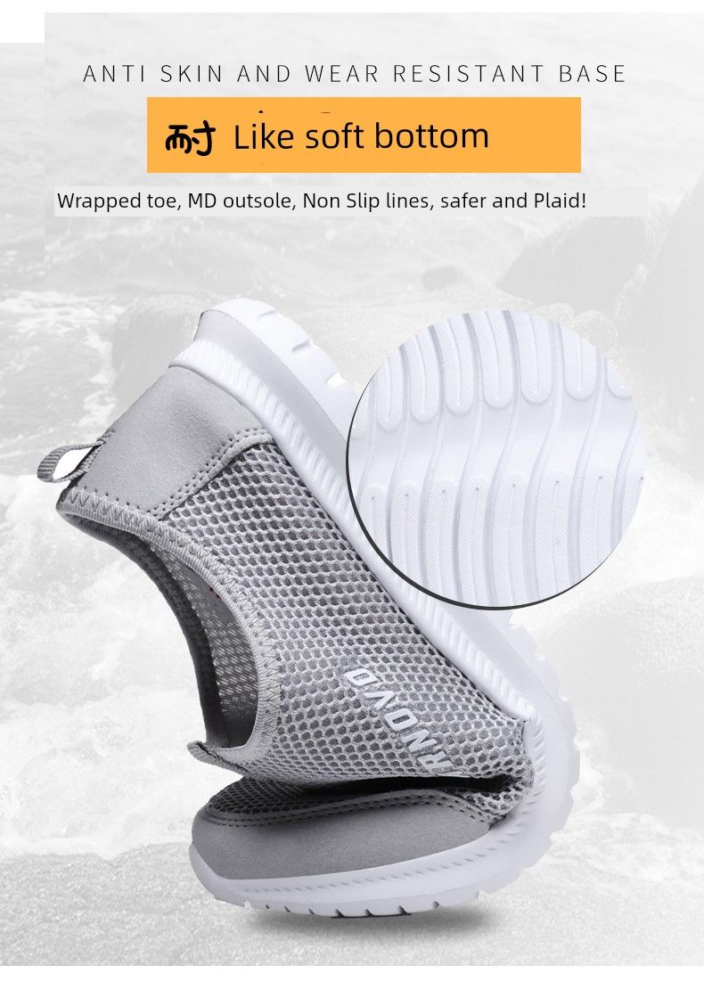 Double Star Summer Breathable Comfortable Mesh Men's Sneaker Slip-on Lightweight Old Beijing Cloth Shoes_voghion.com