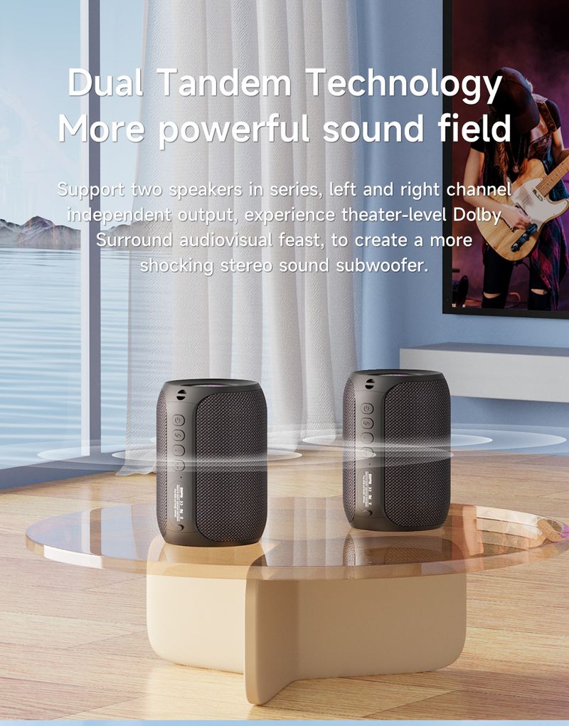 Zealot-S32PRO Powerful Bluetooth Speaker, Bass Wireless, LED Light, Outdoor Speakers, Subwoofer, Waterproof Sound Box_voghion.com