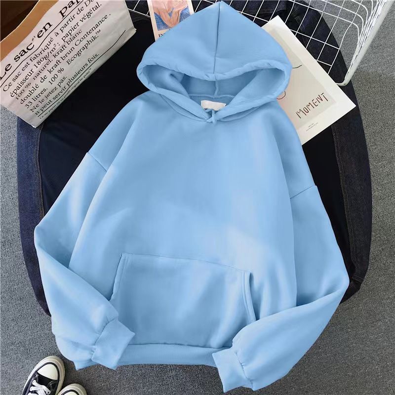 Maglione per uomo donna in autunno inverno, giacca con cappuccio in peluche e spesso, tinta unita, pannello liscio, felpa con cappuccio vuota, stampa_voghion.com