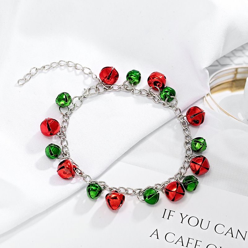 Set di gioielli natalizi: collana, bracciale e orecchini con campanelle festive per donna, accessori colorati per le feste, alla moda e versatili_voghion.com