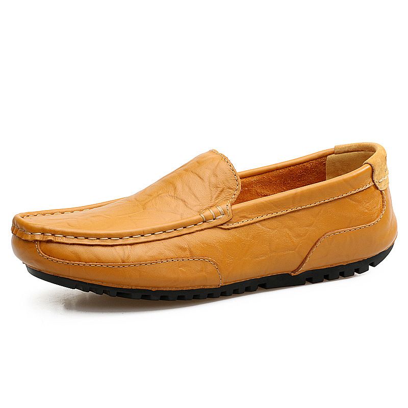 ShoeGlobe, produttore di berretti in stock a lungo termine, scarpe da guida casual da uomo in pelle di grandi dimensioni, in stile britannico_voghion.com