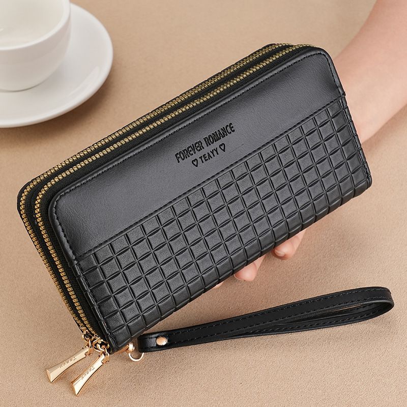 Damen Geldbörse Kleine Geldbörse Mädchen Lange Spleißen Doppel-Reißverschluss Mode Handtasche Geld Clip_voghion.com