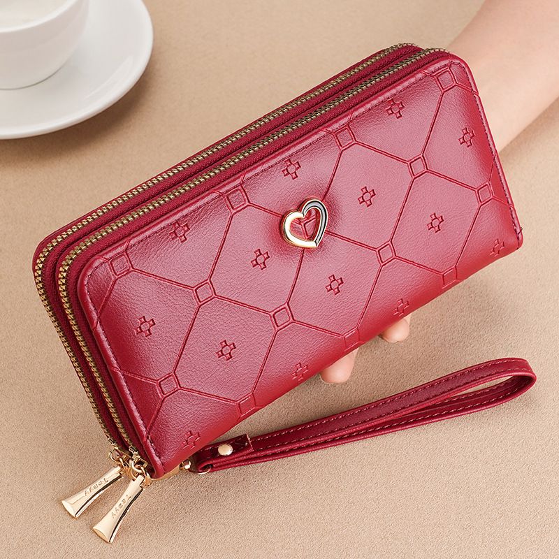 Damen Handtasche Umhängetasche Geldbörse Mädchen Lange Doppelreißverschluss Geldbörse Mode Große Kapazität Handtasche Frauen_voghion.com