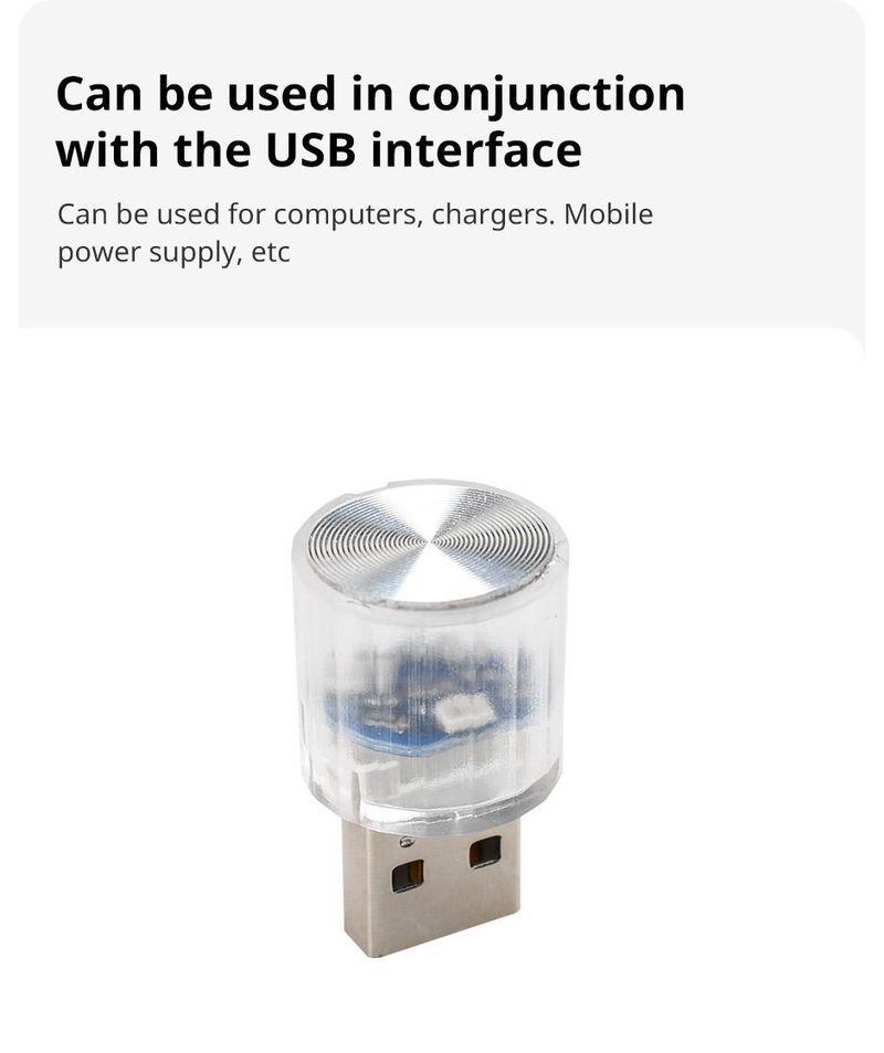 varmt sælgende bil LED omgivende lys mini USB interiør atmosfære lys dekoration bil bærbar lys plug and play_voghion.com