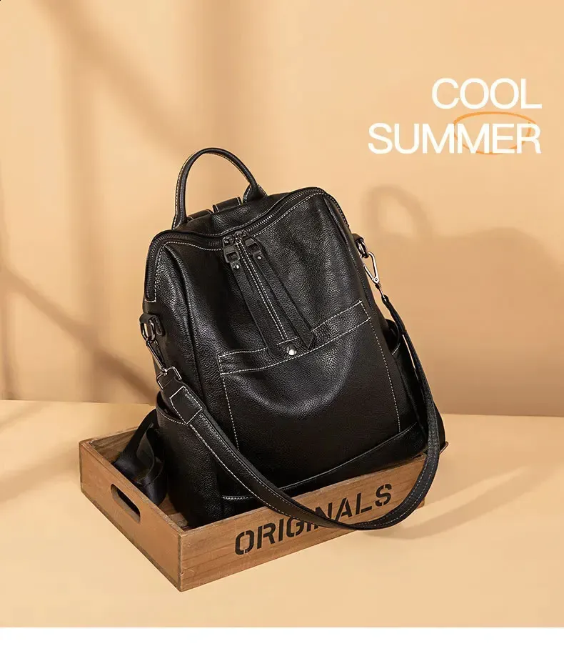 Damenrucksack aus echtem Leder, großes Fassungsvermögen, modische, lässige Schultertasche aus weichem, hochwertigem Rindsleder, faltbar, für Mädchen_voghion.com