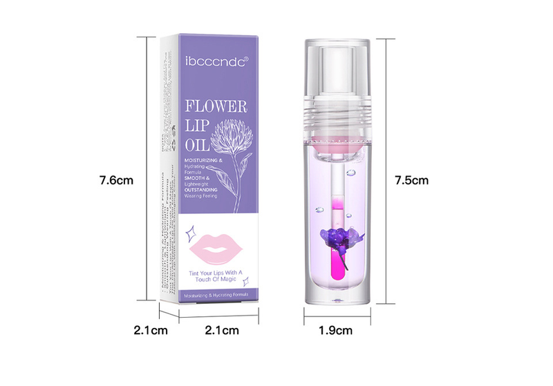 Carina IBCCCNDC Flower Moisturizing Oil spendet Feuchtigkeit und verändert die Farbe der Glasur, transparente, stumpfe Honigglas-Lippenmaske_voghion.com