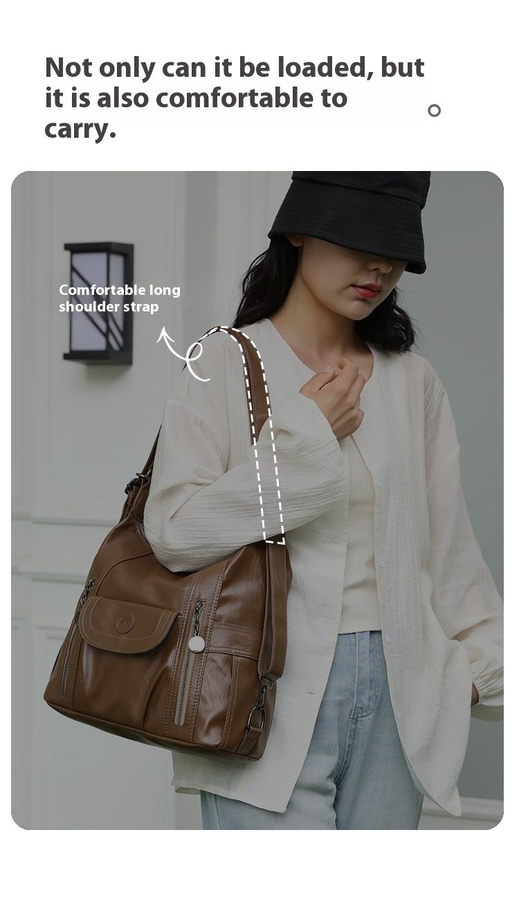 New Shoulder Bag Women's Bag Trendy And Versatile Simple And Fashionable Korean Version Large Capacity Handbag Backpack_voghion.com
