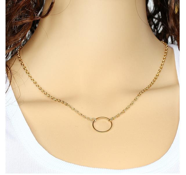 Kleine ring schlüsselbein kette anhänger frauen einfache kurze Joker halskette mode süße Japanischen Koreanischen Zubehör Großhandel_voghion.com