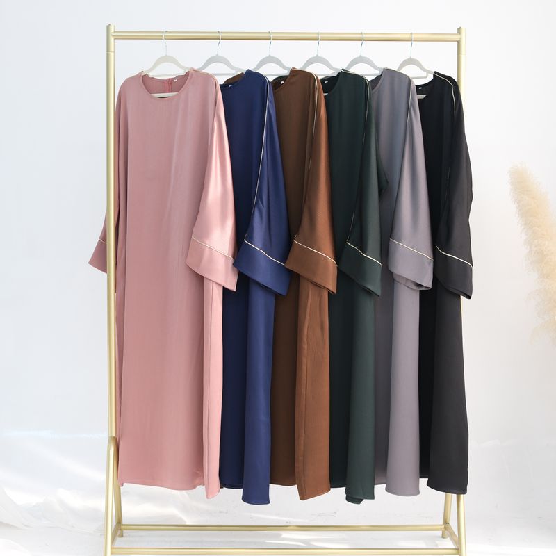 Women's Clothing Contrast Color Trimmed Robe_voghion.com