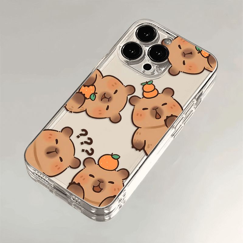 Průhledný měkký TPU kryt s motivem kapybary pro Samsung S25 S24 S23 S22 S21 S20 S10 FE Note20 Note10 Plus Ultra Lite 5G_voghion.com