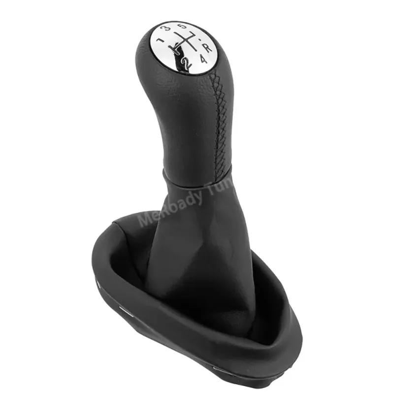 Leather 5 Speed Gear Shift Knob Handle Lever Boot Cover Case for Renault Clio Megane 2 Kangoo Dacia Logan Stepway 2015_voghion.com