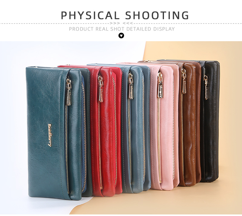 Baellerry Carteira Feminina Nova Chegada Longa Compartimento para Vários Cartões Bolsa Clutch de Alta Qualidade Moda Carteira para Celular_voghion.com