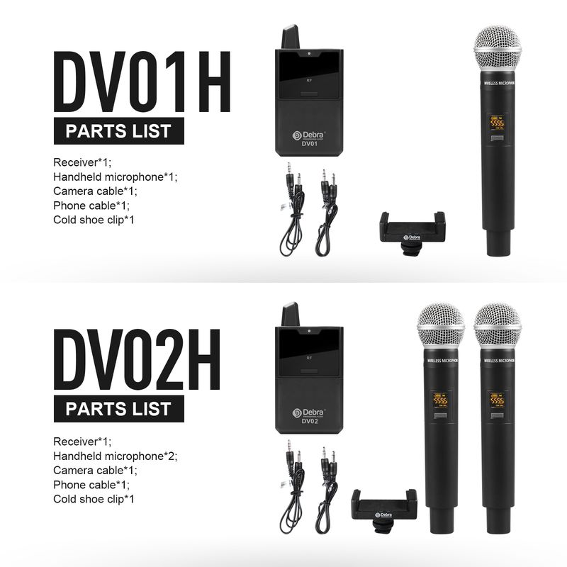 DV UHF Wireless Lavalier/Handheld Microphone, Multi-Band Selectable, for DSLR Camera Live Interview Record,_voghion.com