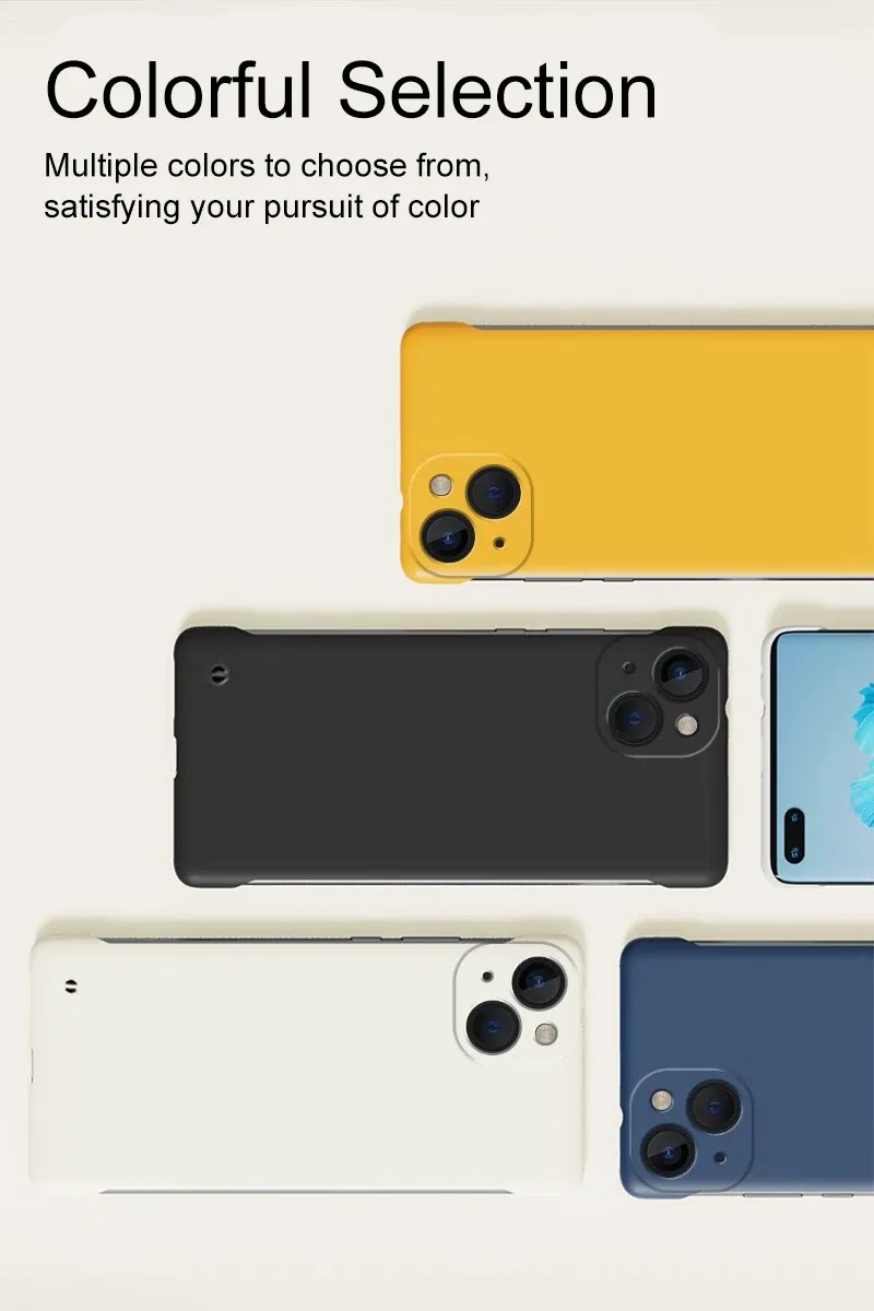 Ultra-Thin Candy Color Borderless PC Hard Case For Xiaomi Mi 14 13 13T 12 12X 12S 11 11T 11i 11X Pro Lite Ultra Back_voghion.com