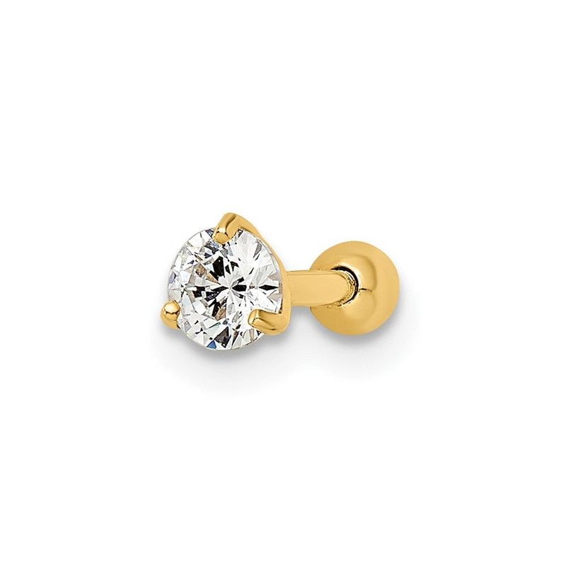 14k 16 Gauge Round CZ Labret Stud_voghion.com