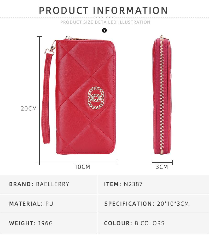 Baellerry New Women's Long Wallet Korean Version Xiaoxiangfeng Multi-card Position Clutch Bag Quilted Women's Bag Wholesale_voghion.com