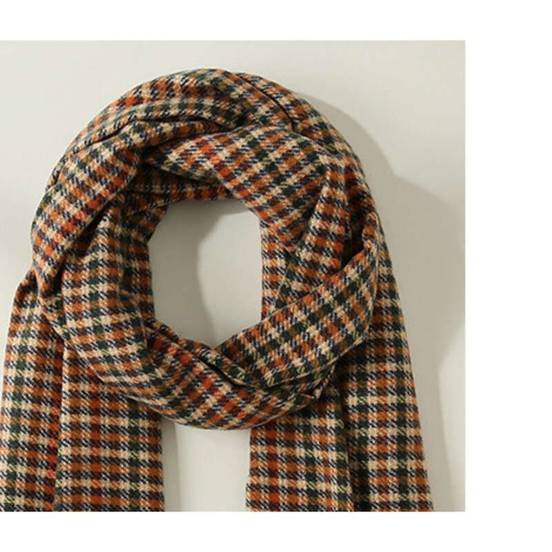Damen Kleiner karierter süßer Kaschmir-Mittellanger Schal, warmer Schal, modisch und vielseitig_voghion.com