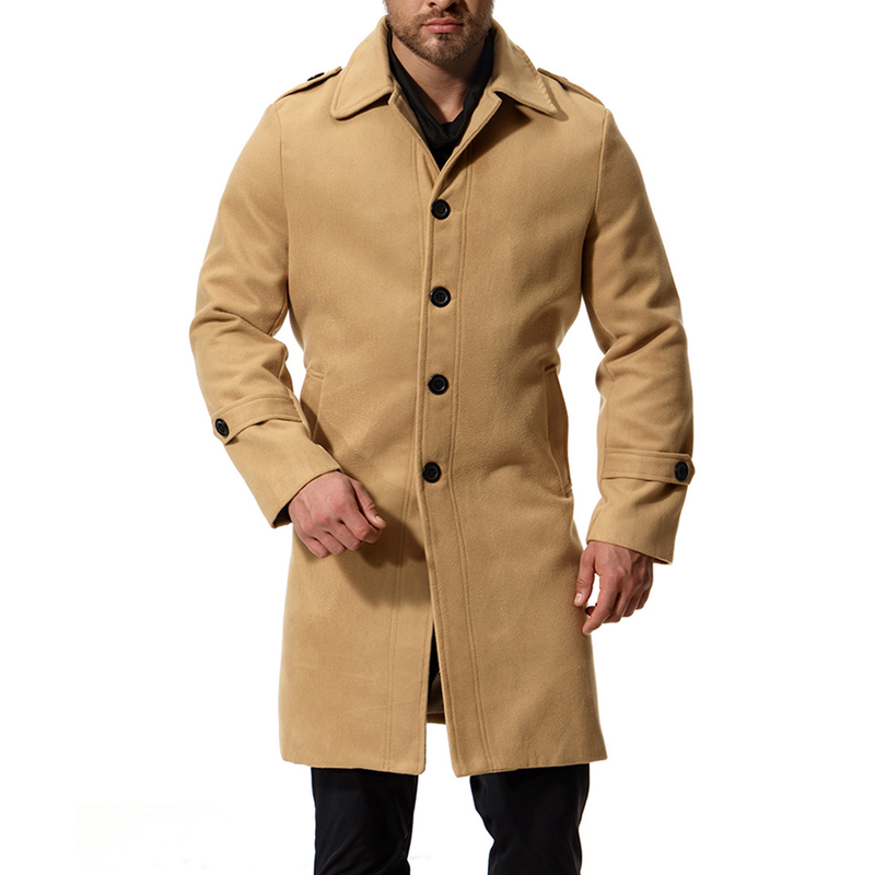 Vyriški drabužiai Madingas tvido paltas Tvido paltas, paltas vidutinio ilgio lietpaltis vyrams_voghion.com