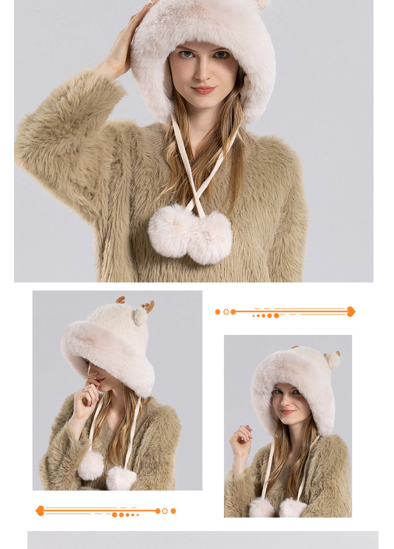 Cappello caldo da esterno Cappello invernale in lana per bambini Cappello in lana lavorata a maglia con corno di cervo Cappello di protezione per le orecchie alla moda Tendenza moda Versatile_voghion.com