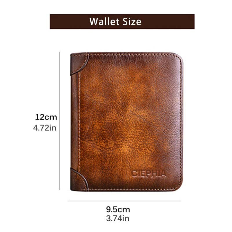 Portfele męskie z prawdziwej skóry Rfid w stylu vintage, cienkie, krótkie, wielofunkcyjne etui na karty kredytowe, dowód osobisty_voghion.com