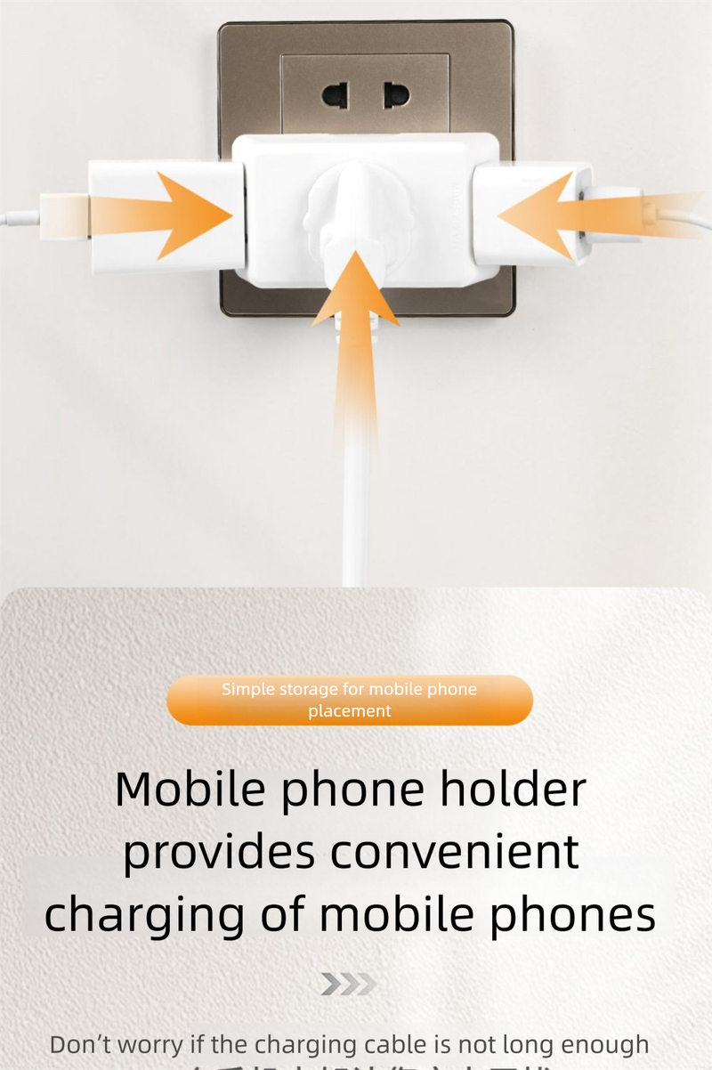 Mini-Multifunktions-Konvertierungssteckdose, Mehrloch-Steckdosenleisten-Konverter, tragbar, für Zuhause, Büro, Schlafsaal_voghion.com