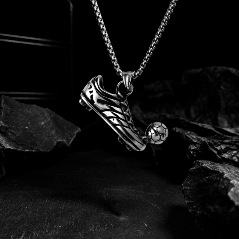 Men Hip hop Football Shoes Soccer Pendant Necklaces fashion Stainless Steel male charm pendants necklace HipHop jewelry gifts_voghion.com