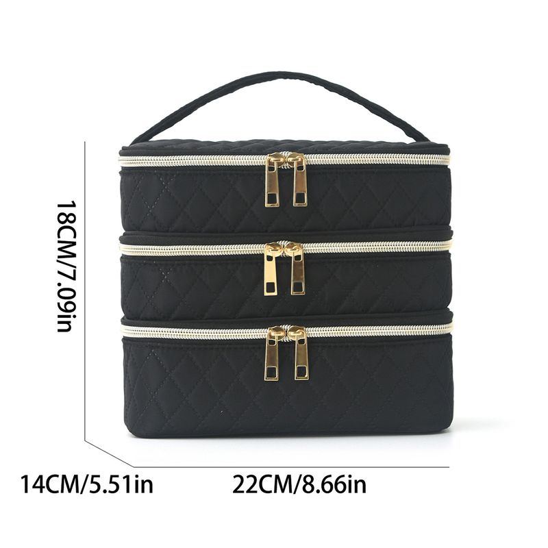 Trousse de toilette à trois compartiments, grande capacité et de haute qualité, sac de toilette portable, trousse de rangement cosmétique de voyage_voghion.com