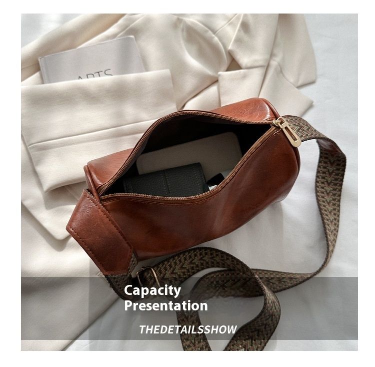 Borsa piccola retrò per donna 2024 Nuova borsa a tracolla singola con tracolla larga alla moda e casual per borsa a tracolla per ragazze_voghion.com