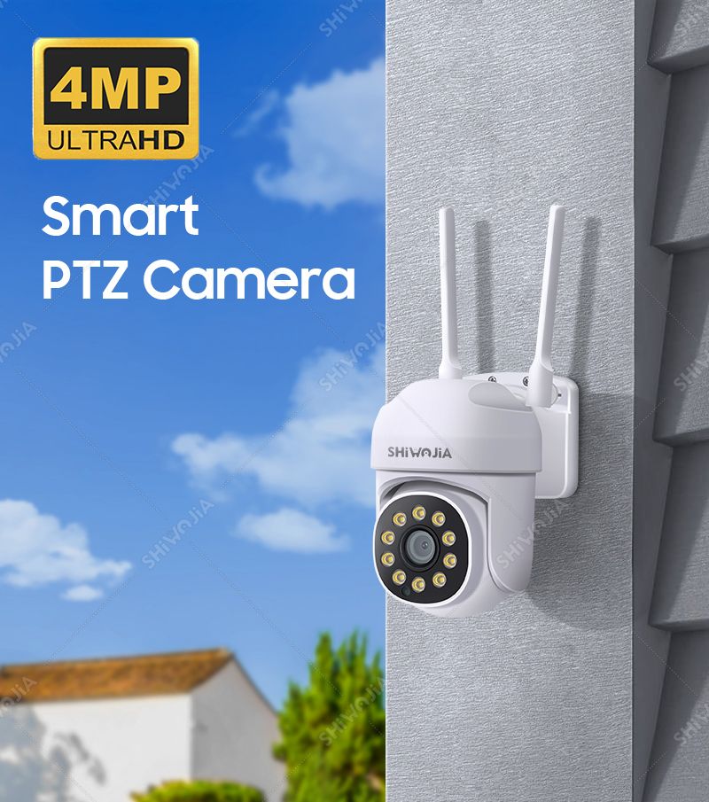 SHIWOJIA YCC365 Plus 4MP WIFI PTZ Wireless Surveillance IP Camera AI Human Detection Home Security CCTV Two-Way Video_voghion.com
