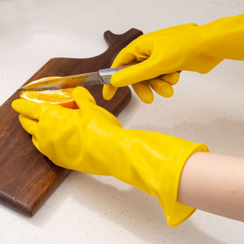 Housework Gloves Oxford Yellow Laundry Waterproof Plastic Rubber Household Cleaning Non-Slip Thickened Durable Kitchen_voghion.com