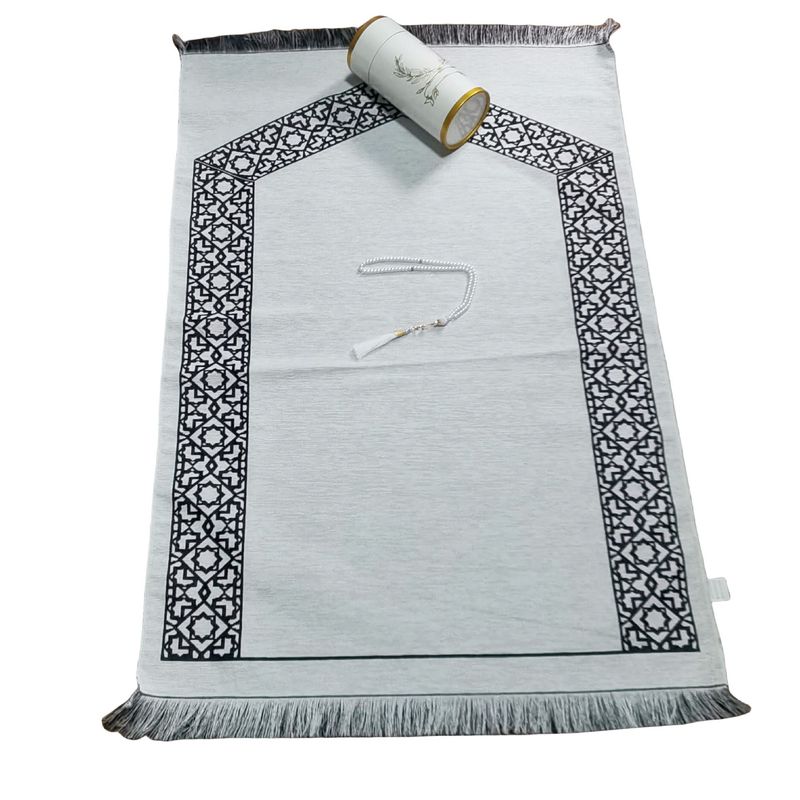 Home Textile New White Square Woven Blanket Rosary Exquisite Souvenir Prayer Mat Portable Foldable Blanket_voghion.com