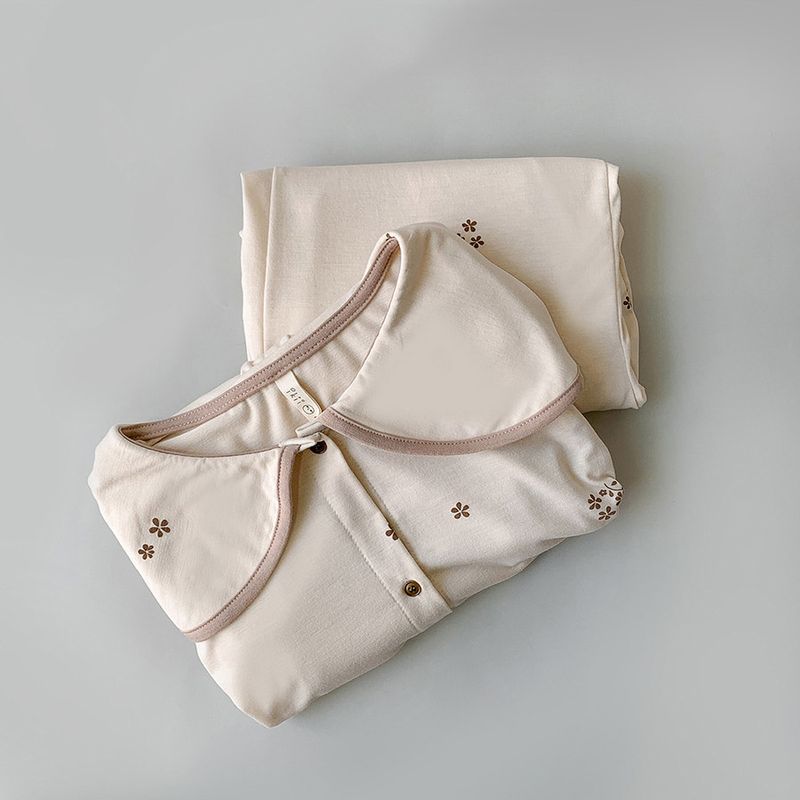 Pijamas para niños de estilo coreano Minicowmother, ropa de otoño e invierno para el hogar, ropa antibacteriana con aire acondicionado para bebés, traje para niños_voghion.com