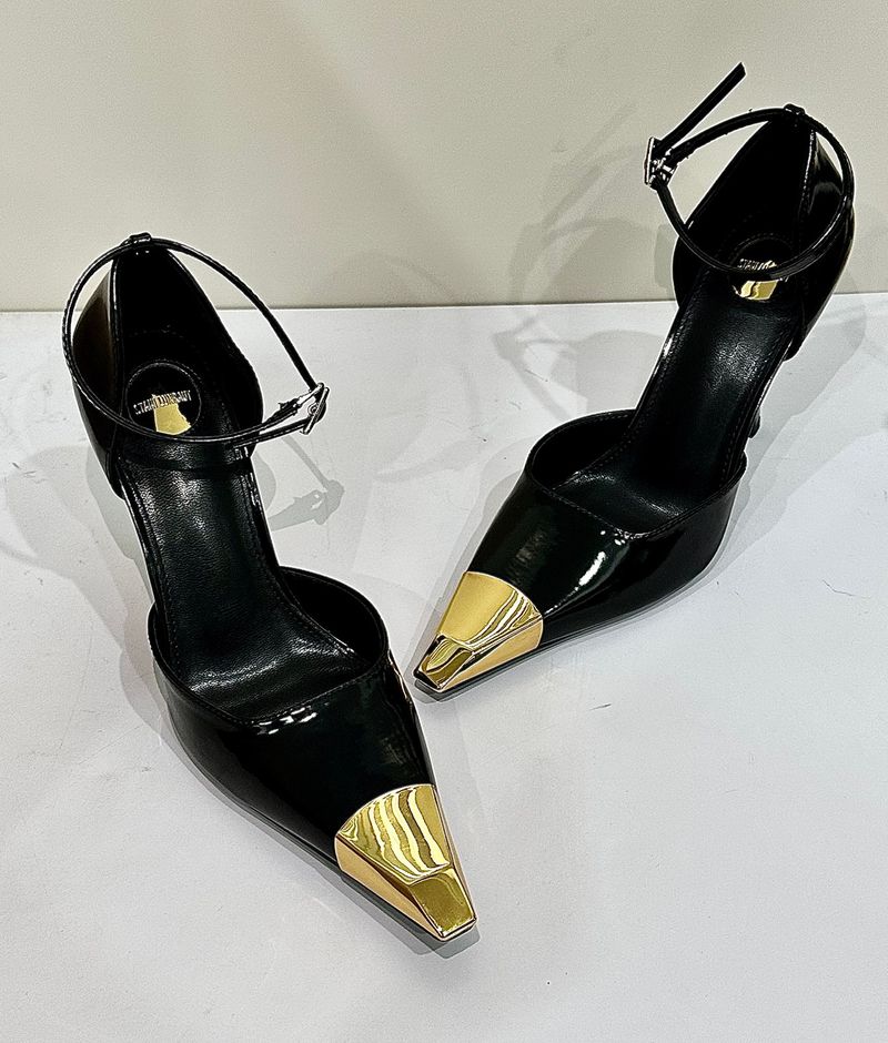 Hoge hakken dames stiletto hakken sandalen lente zomer nieuw metaal ijzer puntige dunne hoge hak enkele schoenen afslankend ondiepe mond gesloten teen achterkant_voghion.com