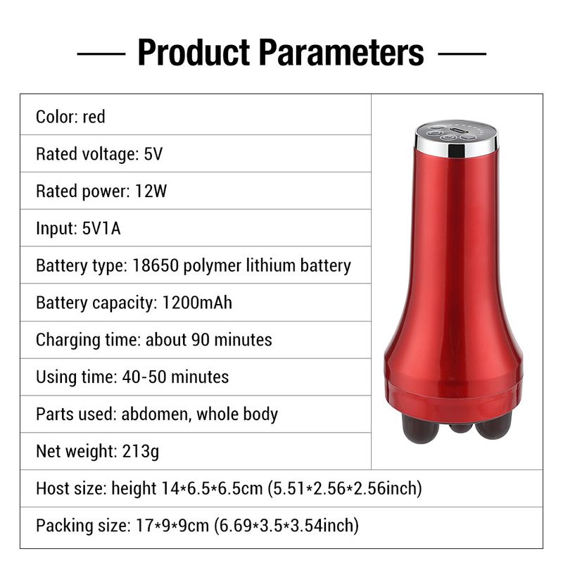 Calentamiento completamente automático para masajear la cintura del vientre, masajeador abdominal de mano y luz roja ajustable_voghion.com