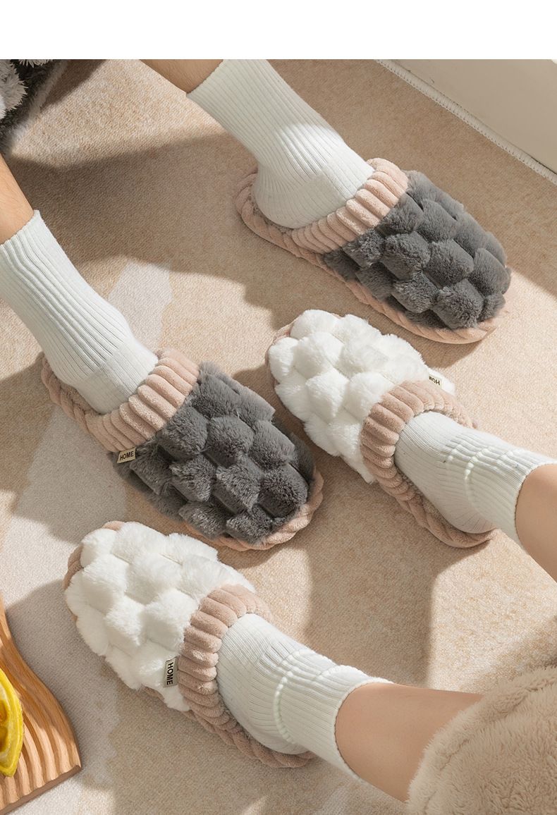 Unisex Schuhe Baumwolle Hausschuhe Weibliche Home Lovers Indoor Home Rutschfeste Warm Fluffy Mop Männlich_voghion.com