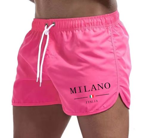 Men's Quick-Dry Swim Shorts With City Print - Lightweight Beach Shorts For Swimming, Jogging & Casual Wear - Summer Outdoor Active Shorts_voghion.com