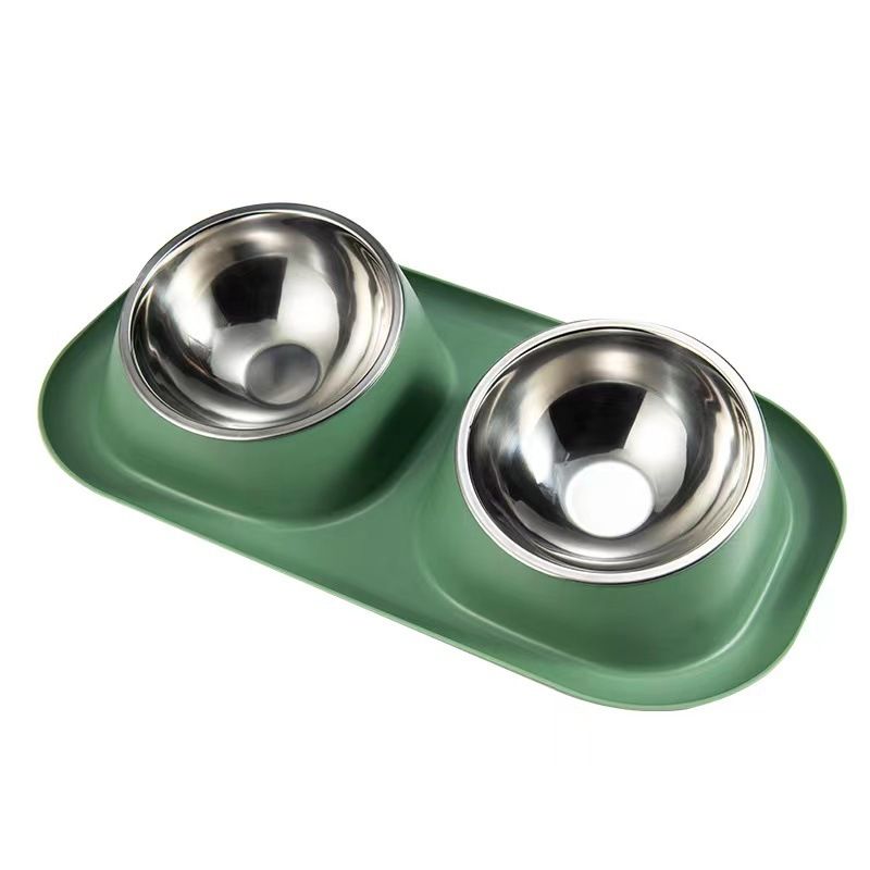 Nouveau bol double incliné en acier inoxydable pour chat et chien, bassin pour animaux de compagnie, anti-fuite, nourriture facile à nettoyer, protection du cou_voghion.com