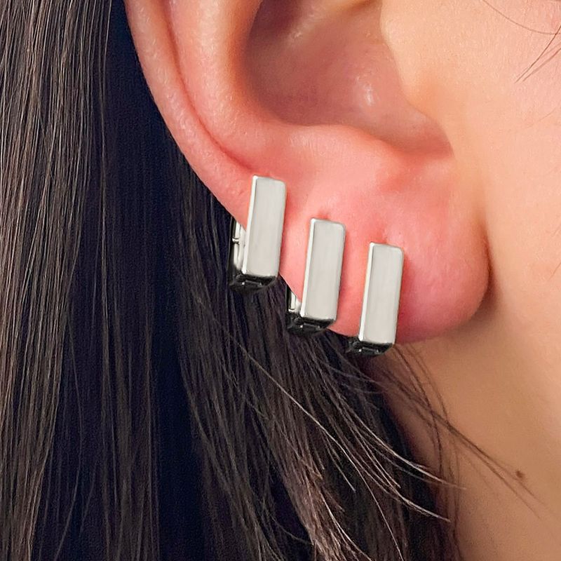 GEOMETRIC TRIO - Alloy Hoop Earrings Set (High-End Minimalist Jewelry, Retro Personality Design)_voghion.com