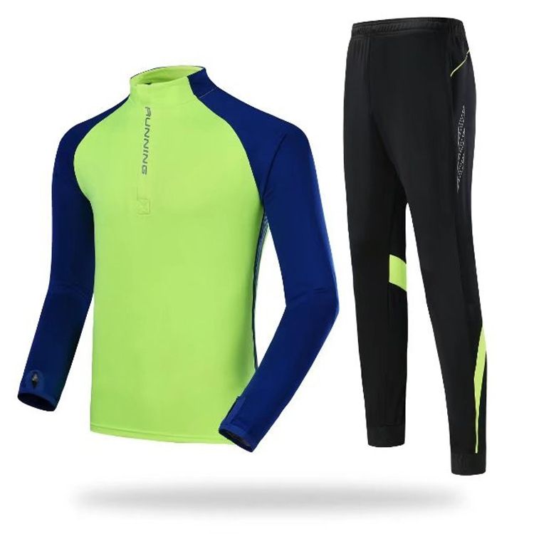 Neu Atmungsaktive Langarm Anzug Set Für Männer Training Tragen Herbst Fußball Jersey_voghion.com