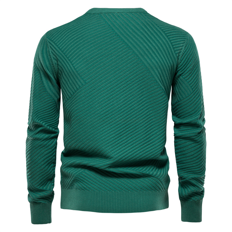 Nouveau pull à col rond pour hommes pull en coton à fond de couleur unie_voghion.com